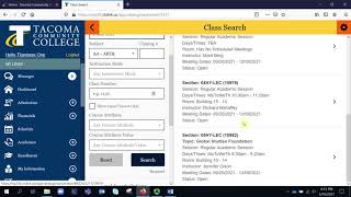 Summer Fall 2021 class search