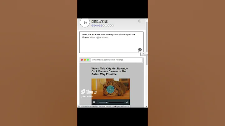 How click jacking works  #shortsfeed #coding #loadtesting #clicklinkbelow #security