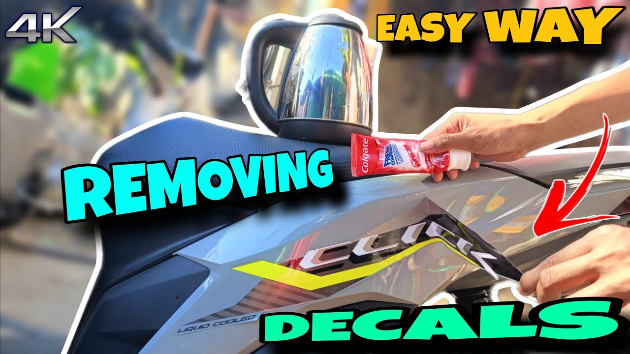 HOW TO REMOVE DECALS/STICKER IN HONDA CLICK V3 USING TOOTHPASTE & HOT