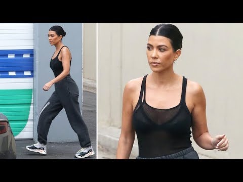 Kourtney K Shows Support For Kanye By Wearing See-Through Yeezy Top Over Black Bra