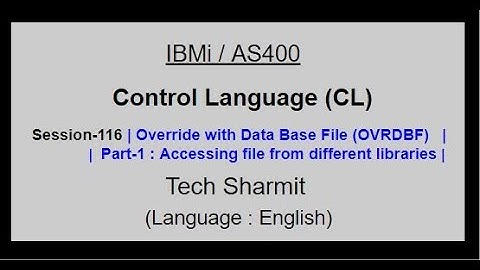 Override with Data Base File (OVRDBF)  (Part-1) | IBM i | AS400 | CLLE | cl programming in IBM i  |