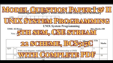 UNIX System Programming, Model Paper, CSE/ISE/AIML, BCS515C, 22 scheme with complete pdf
