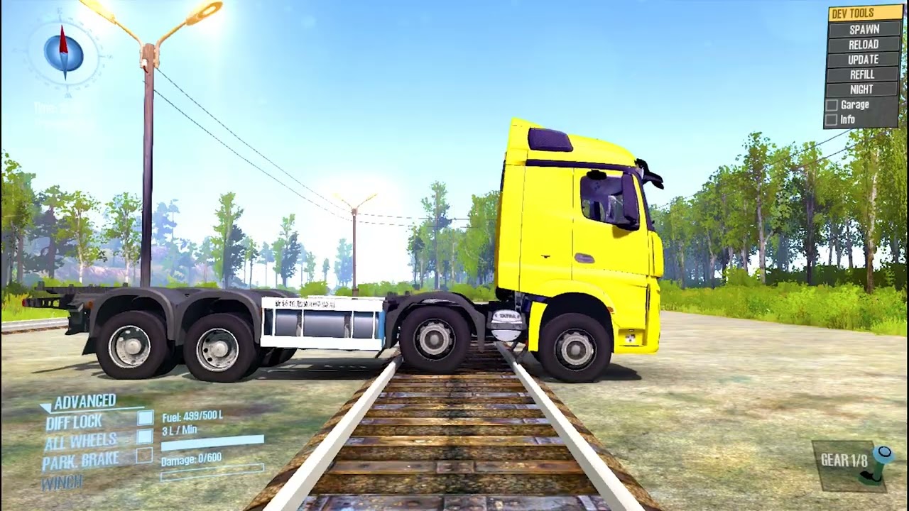 New Month - March | SpinTires MudRunner GamePlay | Truck vs Extreme Broken Road with Speed Bumps