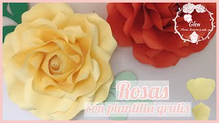 Rosas de Papel Fáciles | Con plantilla gratis  | Paper roses with free template