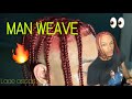 HOW TO: (EASY) MAN WEAVE On 13x6 Frontal w/ BRAIDS