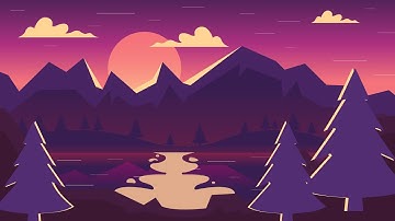 Illustrator Tutorial: Creating Mountain Landscape with Sunset | Step-by-Step Vector Design