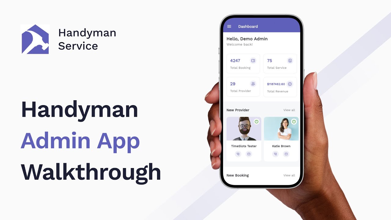 Learn About The Admin App And Dashboard Of Handyman | Iqonic Design