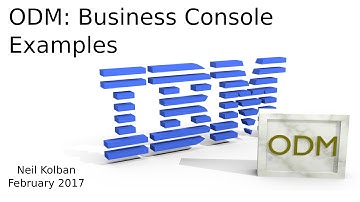 ODM Technical Tutorials: Business Console Example