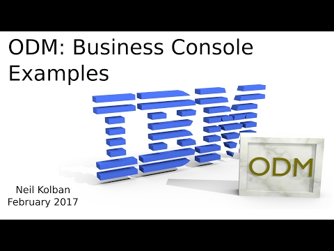 ODM Technical Tutorials: Business Console Example