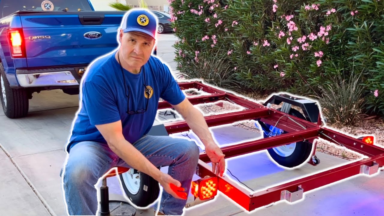 Harbor Freight Folding Trailer Wiring Lights Installed plus “Rock