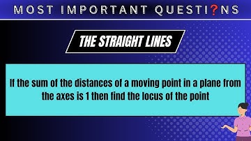 If the sum of the distances of a moving point in a plane from the axes is 1 then find the locus...