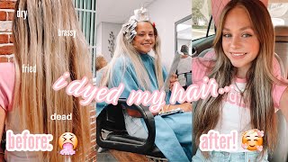 DYING MY HAIR after THREE YEARS of being BLONDE *i hated it*