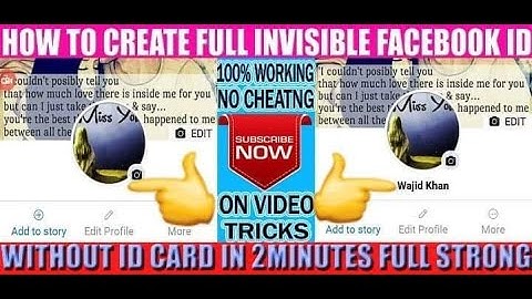 HOW TO MAKE FULL INVISIBLE FACEBOOK ID WITHOUT ID CARD ON VIDEO TRICK 2020