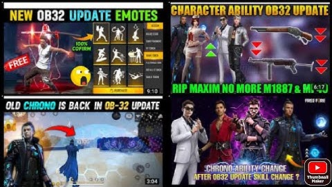 OB 32 UPDATE CHARACTER CHANGE ABILITY//OB 32 UPDATED NEW EMOTE //  OB32 UPDATE  CHARACTER ABILITY