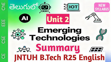 Emerging Technologies Summary in telugu I New JNTUH R25 BTech  English CE CSE EEE ME ChE IT