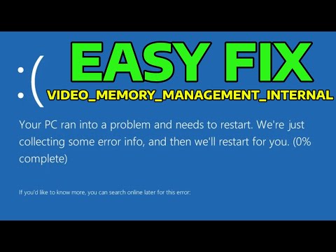 How To Fix VIDEO_MEMORY_MANAGEMENT_INTERNAL Blue Screen Error in Windows
