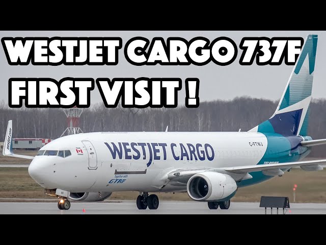 FIRST VISIT: WestJet Cargo Boeing 737-800(BCF) action in