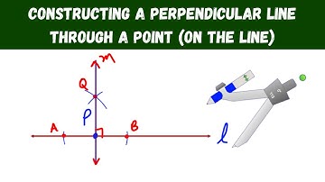 Constructing a Perpendicular Line Through a Point (on the line) - Geometry Constructions