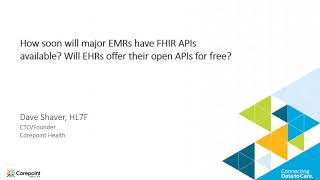When will EMRs have FHIR APIs available?
