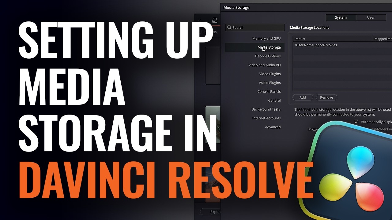 How to Set Up Media Storage Locations in DaVinci Resolve