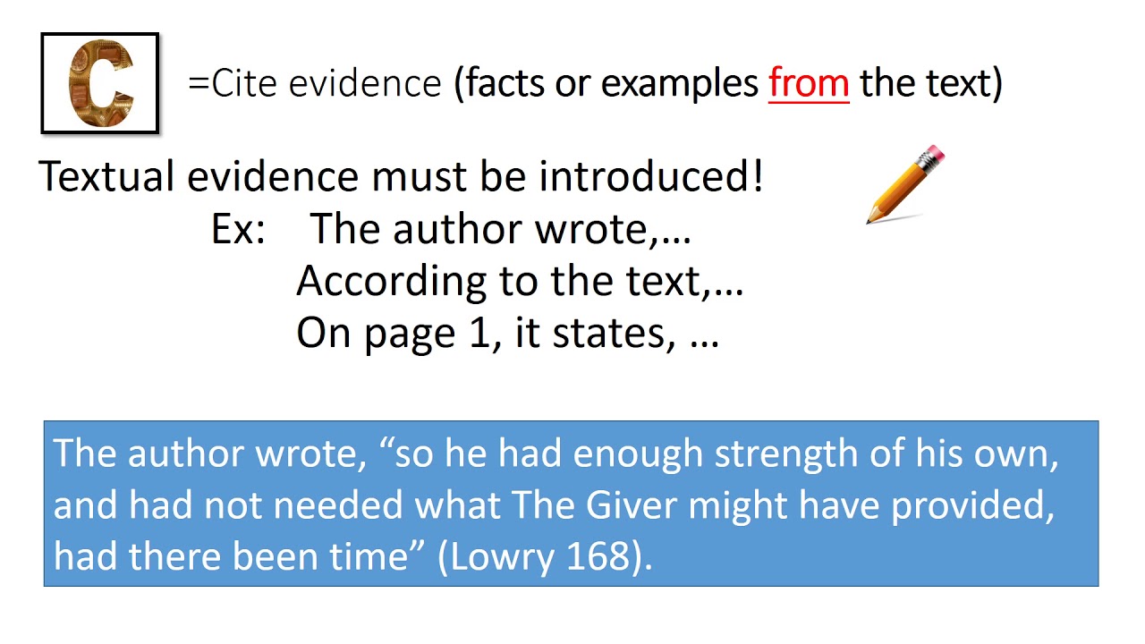 citing text evidence mla format