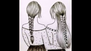 Best Friend Drawing Ll How To Draw 2 Best Friends Hugging Each Other Ll Pencil Sketch Drawing