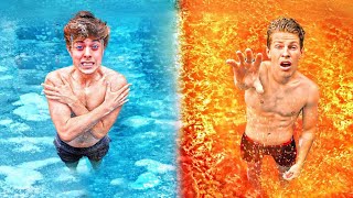 HOT VS COLD POOL CHALLENGE!!