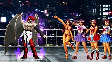 [KOF Mugen] Destructive God Iori Vs. Athena Asamiya Team