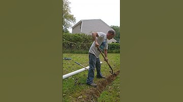 Installing a PVC Drain Pipe, Digging A Trench by Hand #construction #landscaping #digging