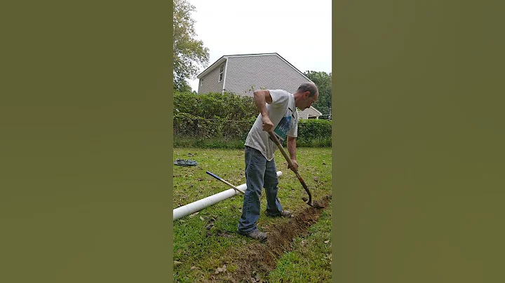 Installing a PVC Drain Pipe, Digging A Trench by Hand #construction #landscaping #digging