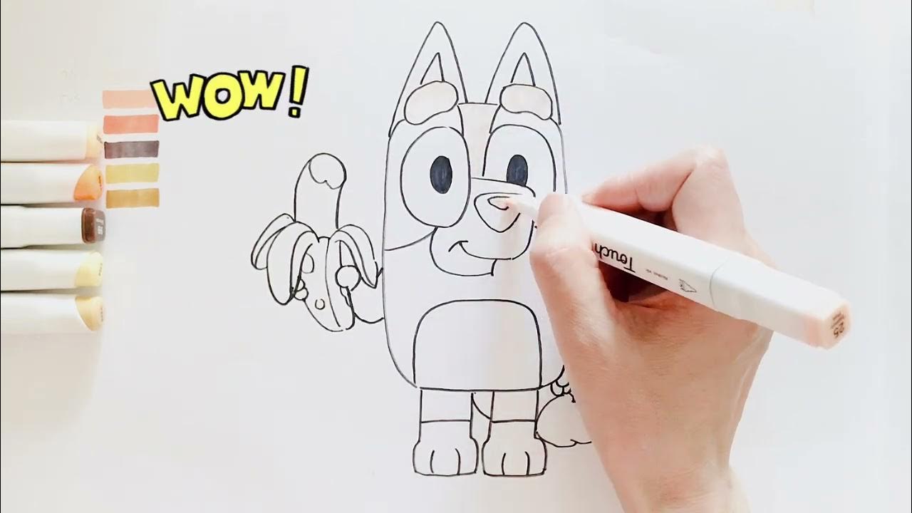 How to Draw Bingo in Cute Moments 😘Easy drawing and coloring tutorials for kids Step by step