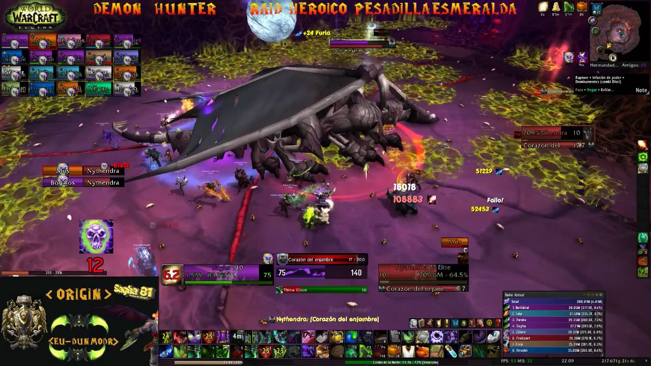 Pesadilla esmeralda HC / 1º raid origin Legion / 4 boss down YouTube