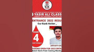 Arham Hasan | Our 11 Entrance Rank Holder | Rank 4 General Category | Yasir Ali Classes