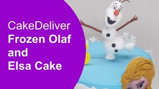 CakeDeliver Disney Olaf and Elsa girl cake