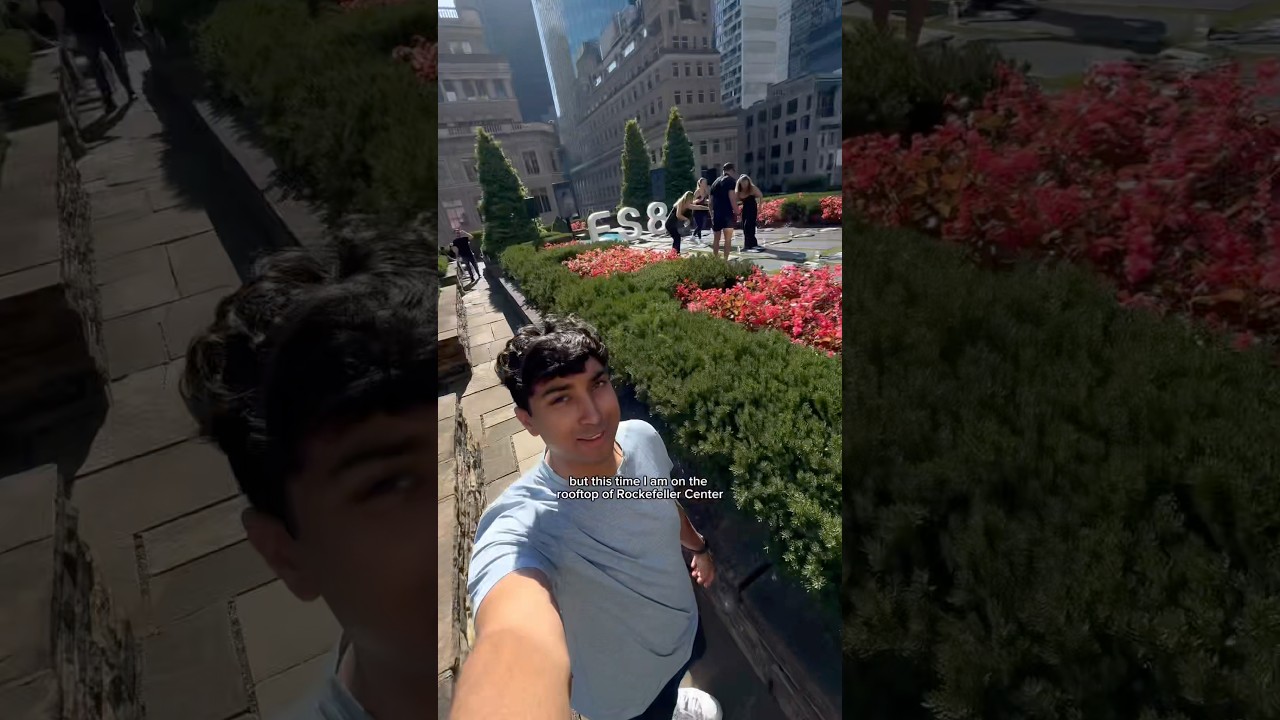 пробую новый вид тренировок на крыше Рокфеллер-центра 