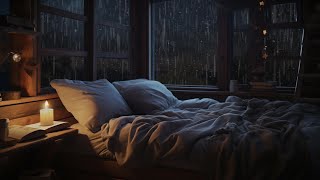 Tranquil Rain and Thunder inside a Cozy Room | for Study, Meditation, PTSD, Insomnia, and Tinnitus