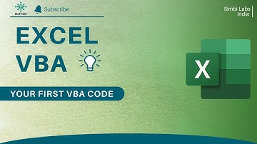 Introduction to VBA Macros Code / Your First VBA Code | Simbi Labs India