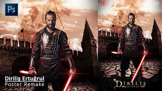 How I Remade Poster Of Drama Series Dirilis Ertugrul. (Adobe Photoshop) | Time Lapse Tutorial. screenshot 5