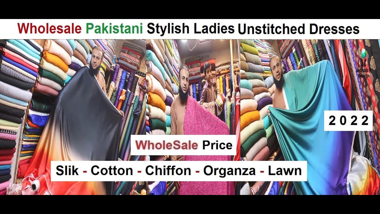 Wholesale Pakistani Stylish Ladies Unstitched Dresses Chikankari - Slik Cotton Chiffon Organza Lawn
