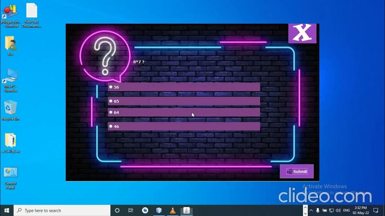 (using java swing )Desktop application quiz online YouTube
