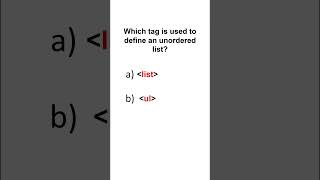 Which tag is used to define an unordered list #shorts #html