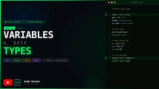 Python Variables & Data Types in Hindi | Part 2 | Python Tutorial for Beginners | Code Hacker