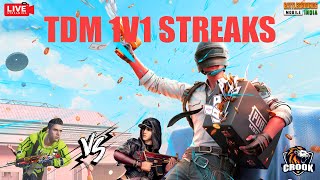 BGMI UNLIMITED CUSTOM ROOM | TDM 1v1 STREAKS  @crookislive  #bgmicustom #customroom