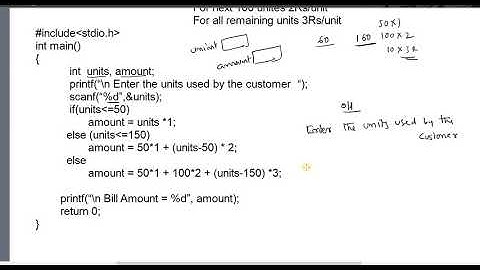 Program to calculate electricity bill based on given condition in c  | #22 Decision making programs