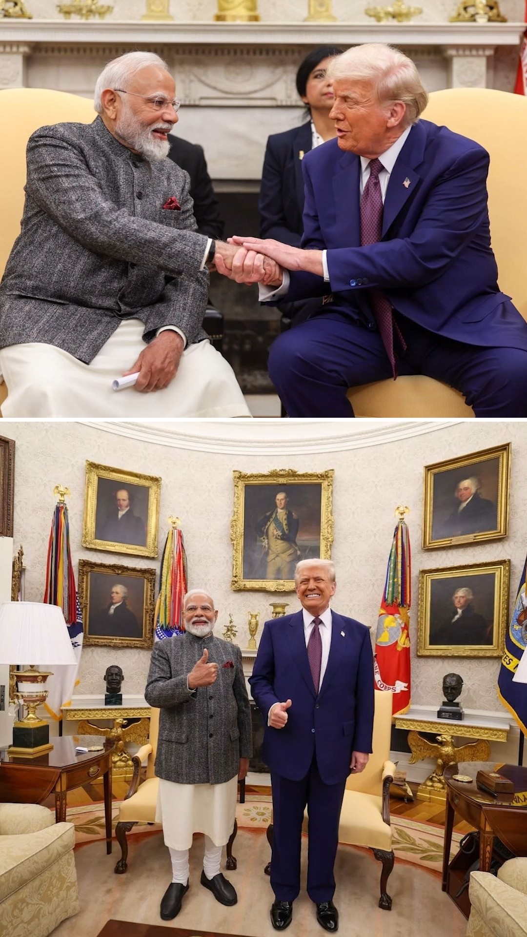 PM Modi meets US President Donald Trump at the White House in Washington DC | #shorts