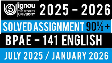 BPAE 141 SOLVED ASSIGNMENT 2025-26 | BPAE 141 SOLVED ASSIGNMENT 2025-26 IN ENGLISH | BPAE 141