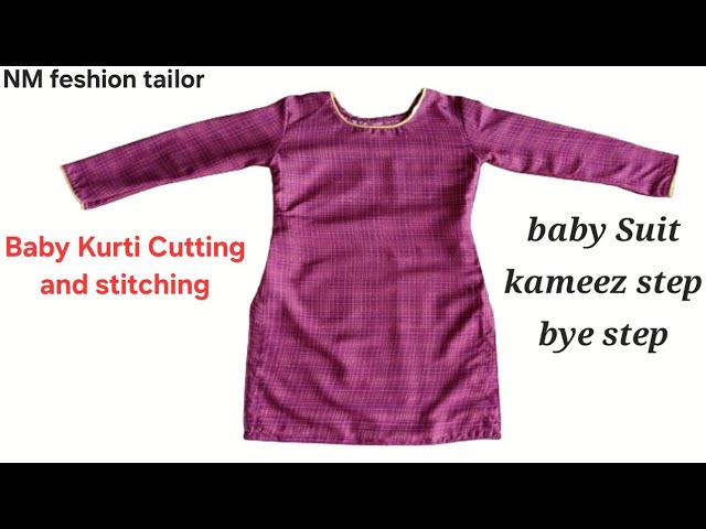 10-12 Years Baby Girl Ki Kurti cutting and stitching Full Tutorial Video |  Step By Step - YouTube