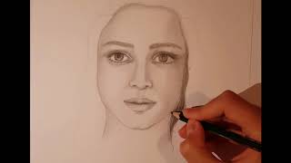 كيف ترسم وجه أمامي بالرصاص☺/الجزء الثاني How to draw a face Part 2