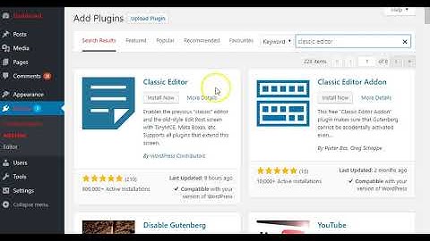 Wordpress 5.0 - How Do I Get The Classic Editor Back?