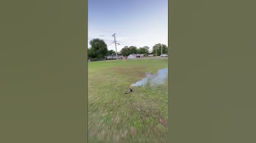 Mini canister shell firework inside a 40” parachute tube